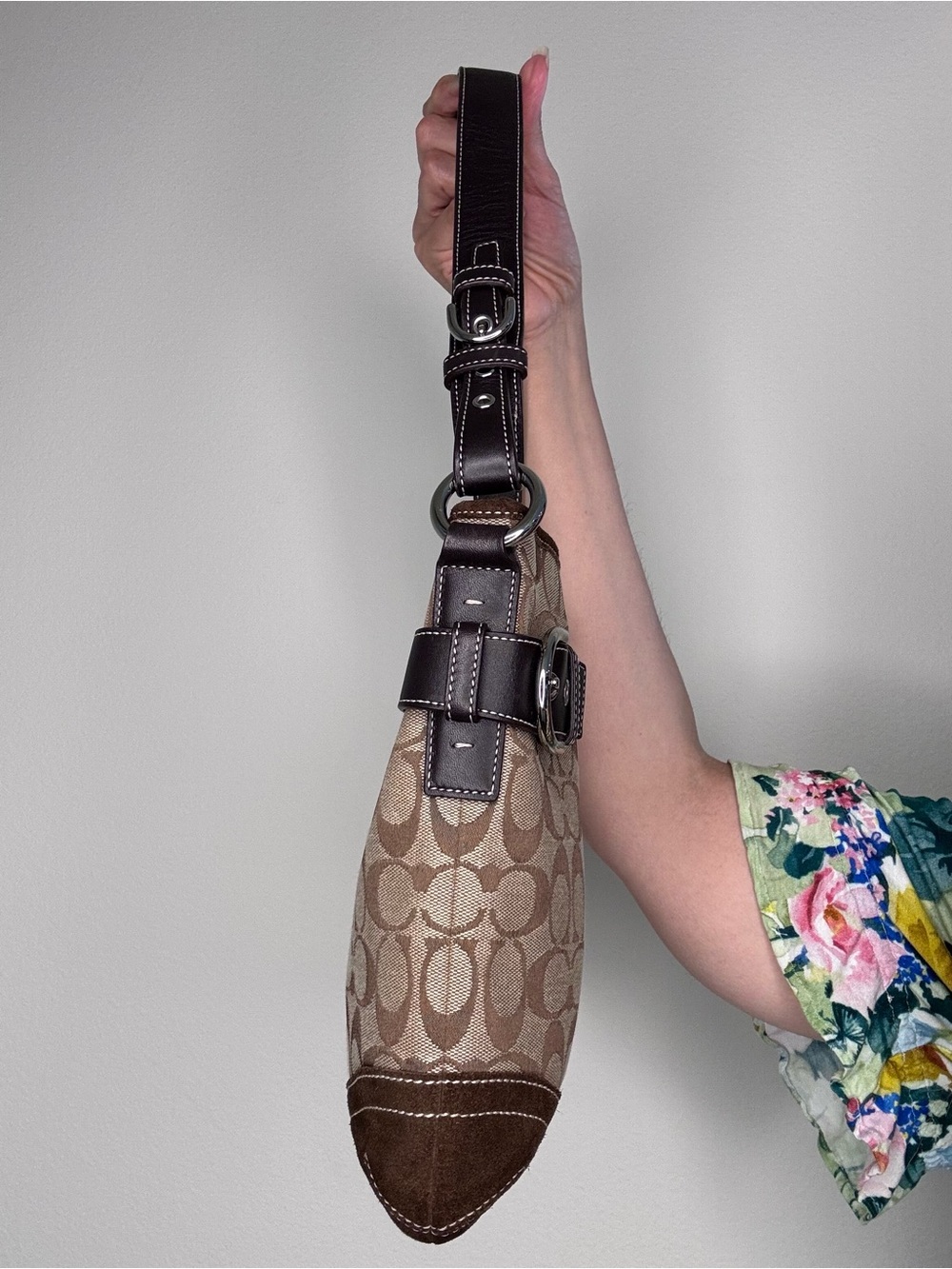 Coach SoHo Slim Duffle Brown Suede trim - Picture 4 of 17